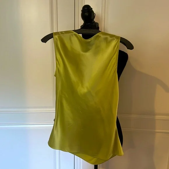 St. John silk top , sleeveless, Lime green color - Picture 2 of 3